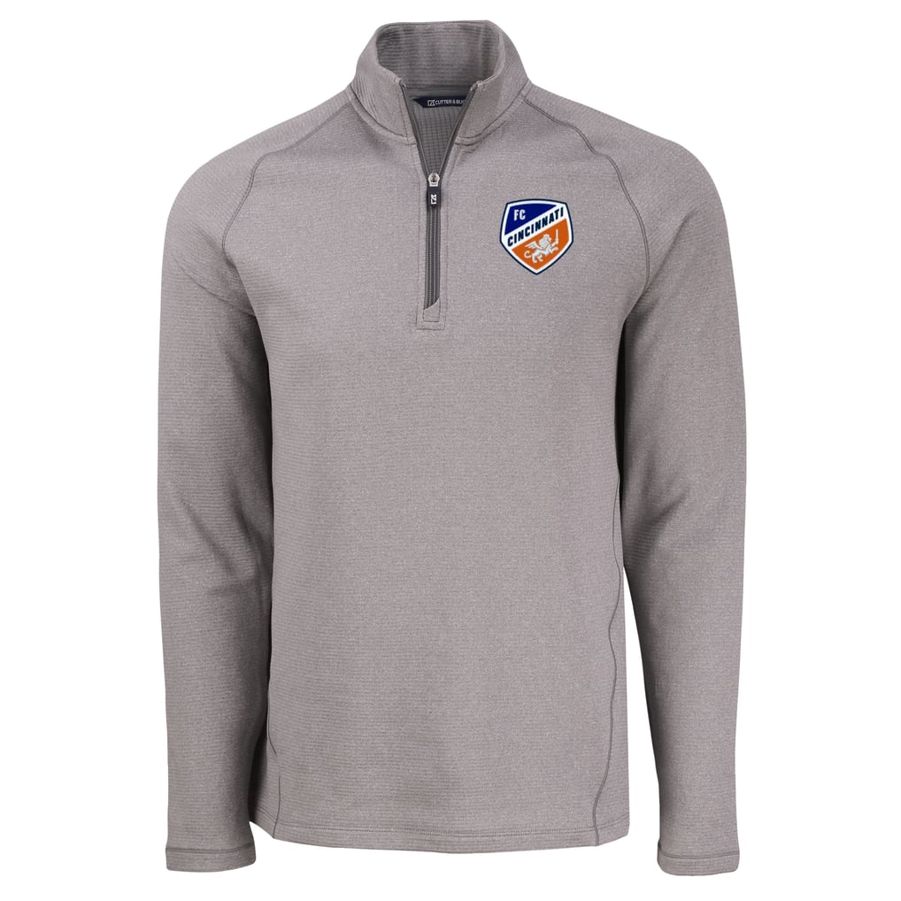  FC Cincinnati Cutter & Buck Peshastin Eco Fleece Recycled Quarter-Zip Pullover Top - Heather Gray